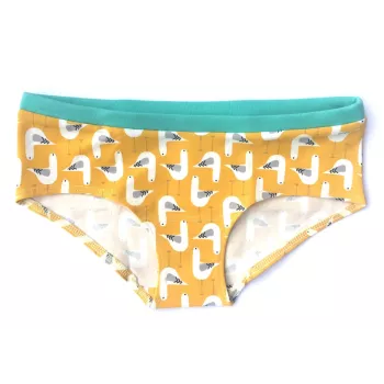 Culotte shorty jaune imprimé oiseaux