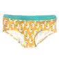 Culotte, boxer, shorty jaune imprimé oiseaux
