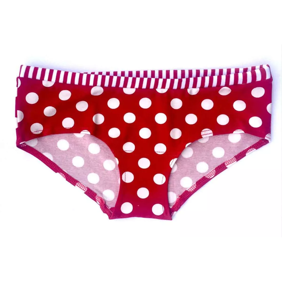 Boxer rouge coton bio imprimé pois