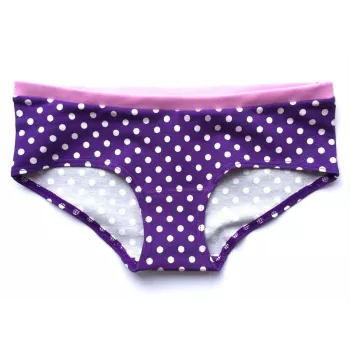 Boxer violet à pois blancs coton bio 