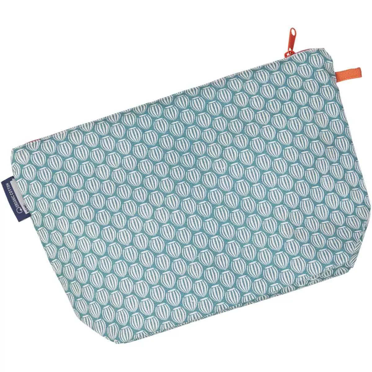 Trousse de toilette imprimé bleu écureuil en coton bio